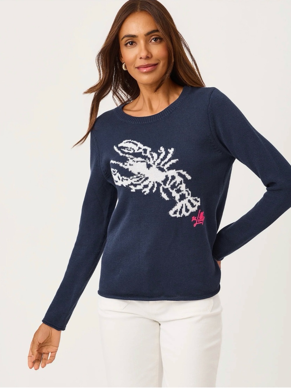 Lilly Pulitzer - Kellyn Sweater - Low Tide Navy Nautical Lobster Jacquard